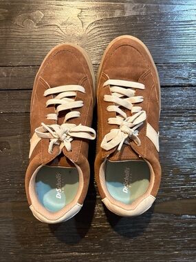 Dr. Scholl's Brown Suede Sneakers with Cream Accents